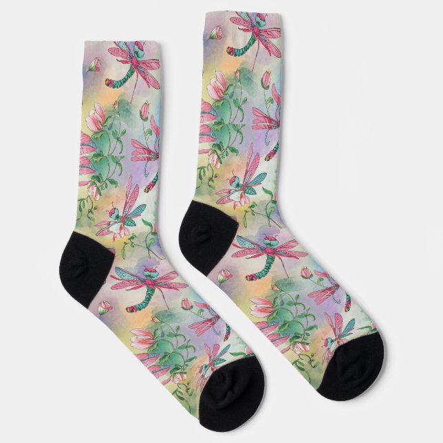 Floral Dragonfly Socken (Rechts)