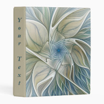 Floral Dream Abstract Blue Khaki Fractal Art Text