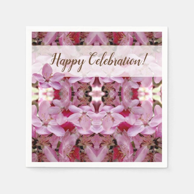 Floral Dream Custom Text Cocktail Papier Napkins Serviette (Vorderseite)