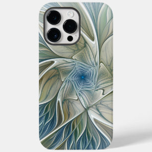 Floral Dream Muster Abstraktes Blue Khaki Fraktal Case-Mate iPhone 14 Pro Max Hülle