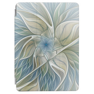 Floral Dream Muster Abstraktes Blue Khaki Fraktal iPad Air Hülle