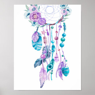 Floral Dreamcatcher Poster Baby Kinderzimmer Dekor