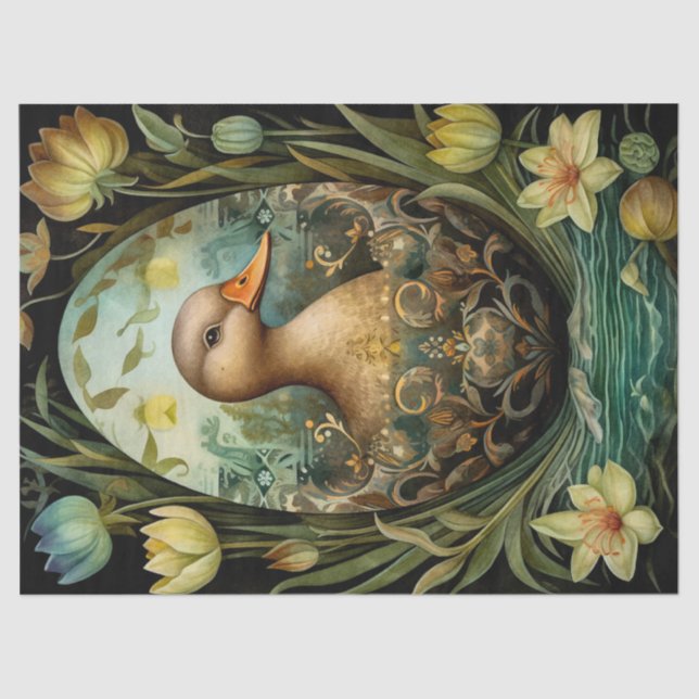 Floral Duck Oaster Seidenpapier (Vorderseite)