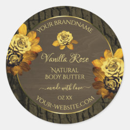 Floral dunkelbraun Baumhacken Körner Produktkennze Runder Aufkleber