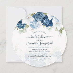 Floral Dusty Blue Botanical Brautparty Einladung