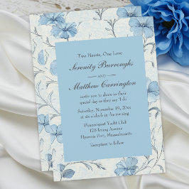 Floral Dusty Blue Country Garden Wedding Einladung