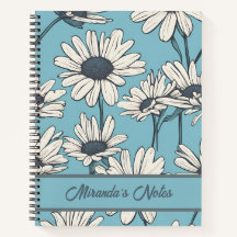 Floral Dusty Blue Daisy Personalisiert