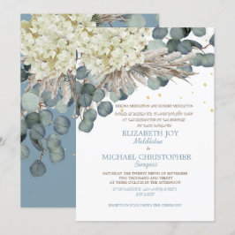 Floral Dusty Blue Eucalyptus Elegante Hochzeit Einladung