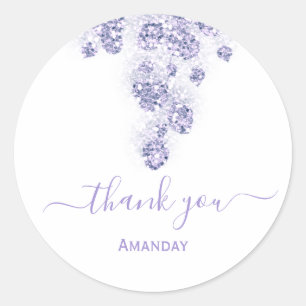 Floral Dusty Blue White Bridal Sweet 16. Runder Aufkleber