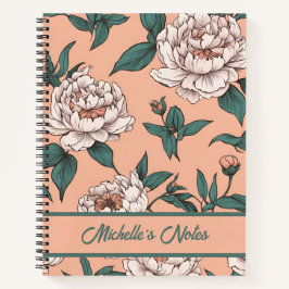 Floral Dusty Pink Orchid Muster Personalisiert Notizbuch