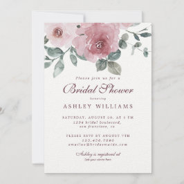Floral Dusty Pink Rose Brautparty Einladung