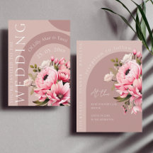 Floral Dusty Pink Wildblume Sommergarten Hochzeit