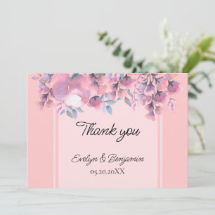 Floral Dusty Rose Dankeskarte