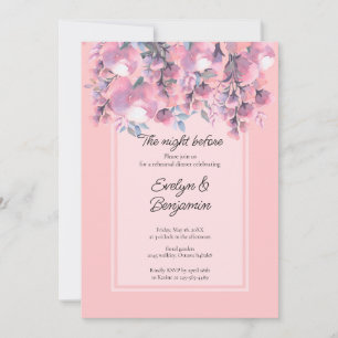 Floral Dusty Rose Probe Abendessen Einladung