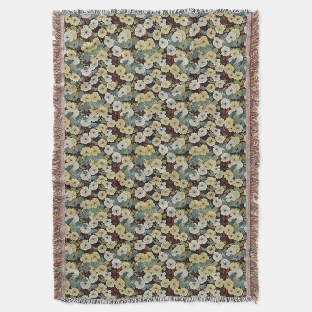 Floral Earthtone Decke (Vorderseite Vertikal)