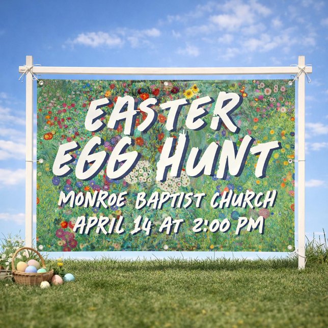 Floral Easter Egg Hunt Banner with Painted Flowers (Von Creator hochgeladen)