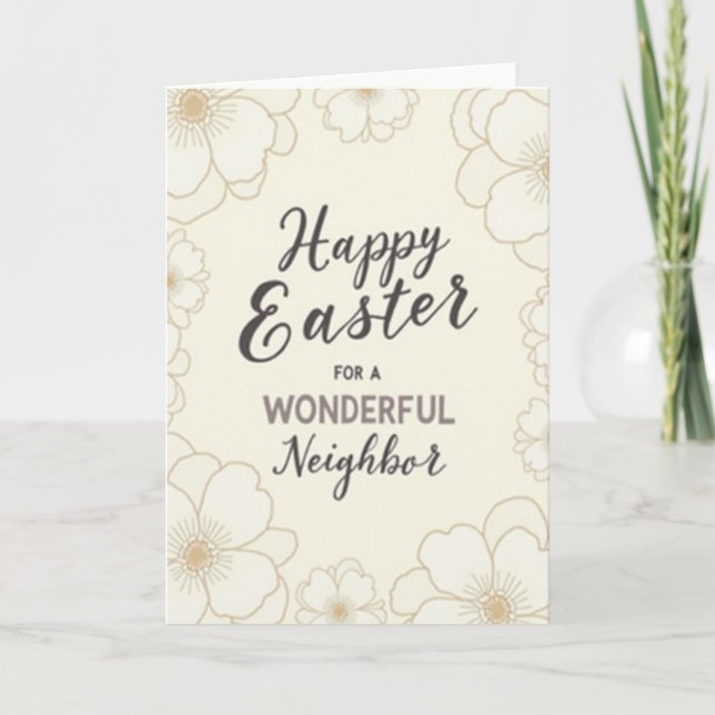 Floral Easter Neighbor Card Karte (Vorderseite)