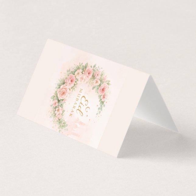 Floral Eid Mubarak – Blush Pink Islamic Gift f (Vorderseite)