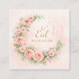 Floral Eid Mubarak – Blush Pink Islamisches Gesche Begleitkarte