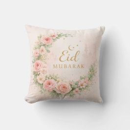 Floral Eid Mubarak – Blush Pink Islamisches Gesche Kissen
