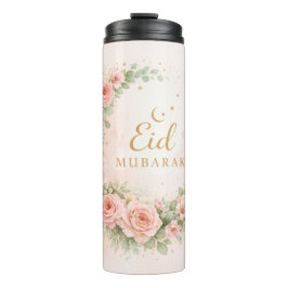 Floral Eid Mubarak – Blush Pink Islamisches Gesche Thermosbecher