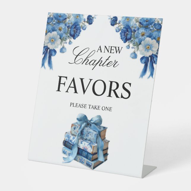 Floral Ein neues Kapitel Brautparty Tablettsegment Sockelschild (Vorderseite)