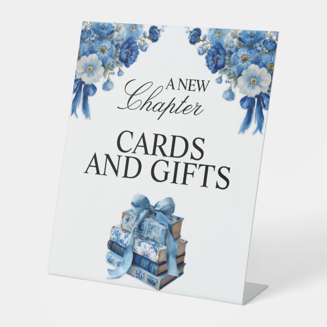 Floral Ein neues Kapitel Brautparty Tablettsegment Sockelschild (Vorderseite)