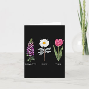 Floral Elegance Foxglove Daisy Tulip Design Karte
