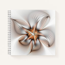 Floral Elegance Modern Abstract Fractal Art Notizbuch