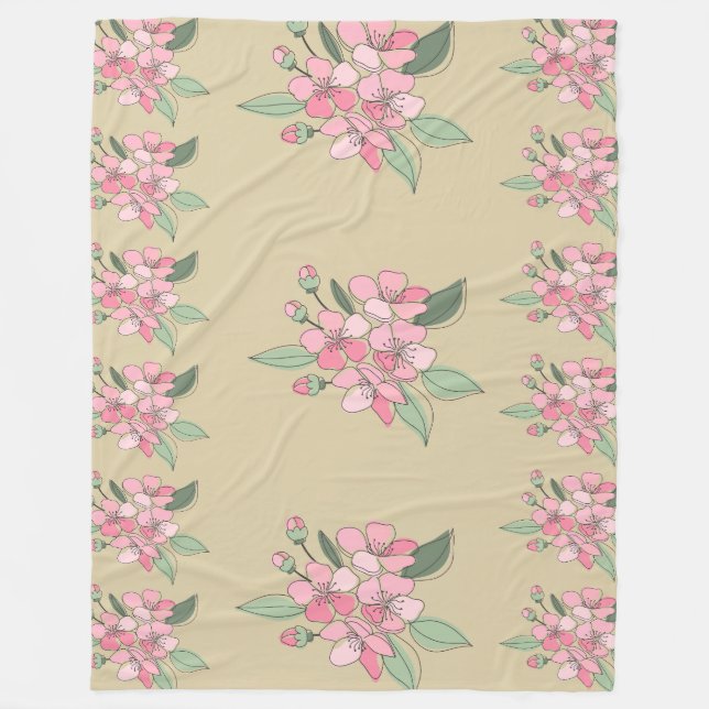 Floral Elegance Muster Fleecedecke (Vorderseite)