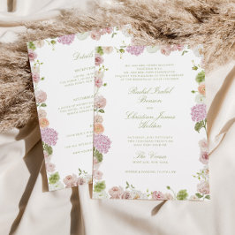 Floral Elegance Pink Green All in one Wedding Einladung