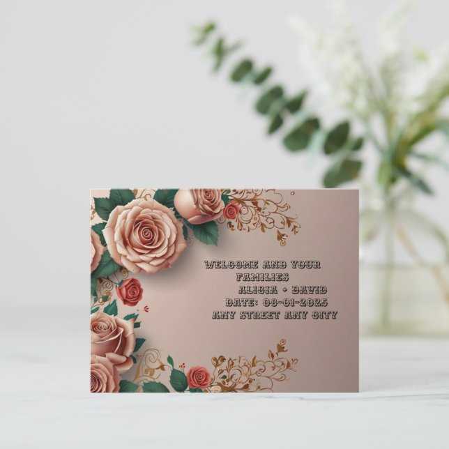 Floral Elegance Postkarte (Stehend Vorderseite)