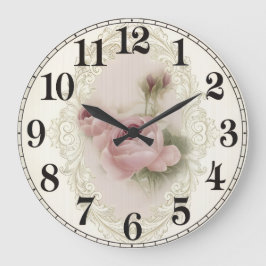 Floral Elegance Round Acrylic Wall Clock Große Wanduhr