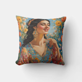 Floral Elegance Square Pillow - Lebhafte Wohngesta Kissen