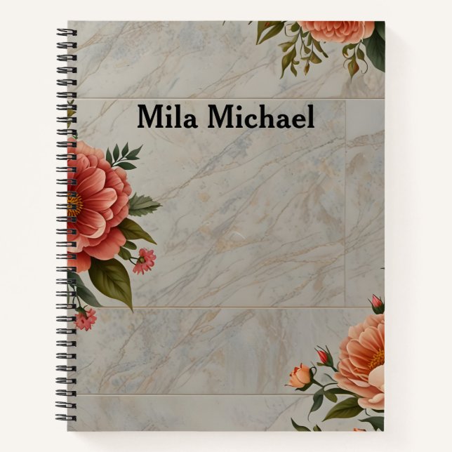 Floral Elegance Tile Notebook Notizbuch (Vorderseite)