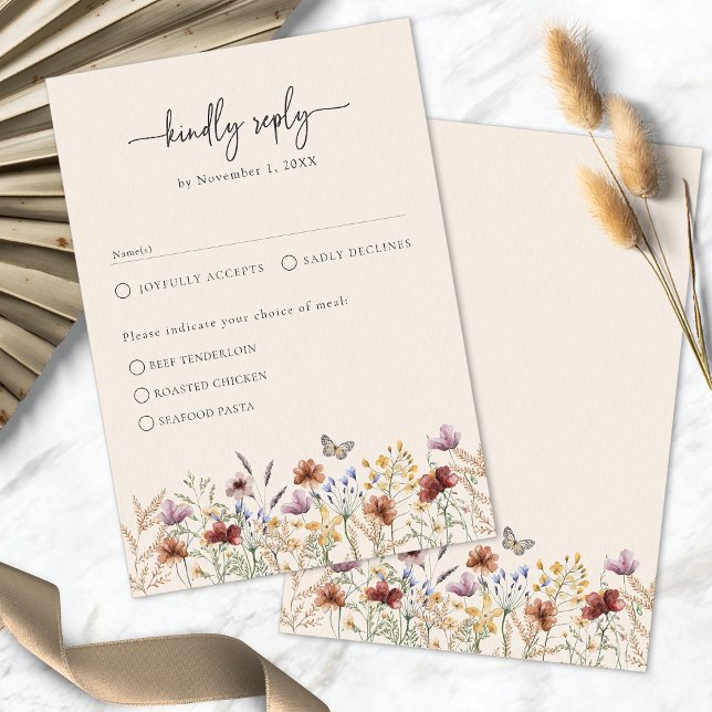 Floral Elegant Boho RSVP Card (Floral Elegant Boho RSVP Card
)