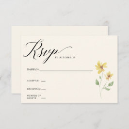 Floral Elegant Boho Summer Wildblumen Hochzeit RSVP Karte