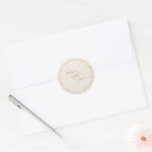 Floral Elegant Calligrafy Wedding Runder Aufkleber
