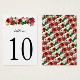 Floral Elegant Calligraphy Burgundy Tischnummer