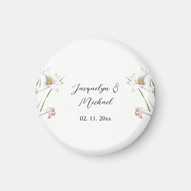 Floral Elegant Chic Niedliche Kalligrafie Name Magnet (Vorne)