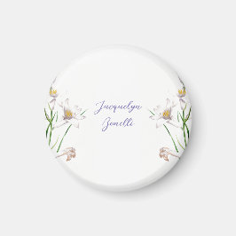 Floral Elegant Chic Niedliche Kalligrafie Name Magnet