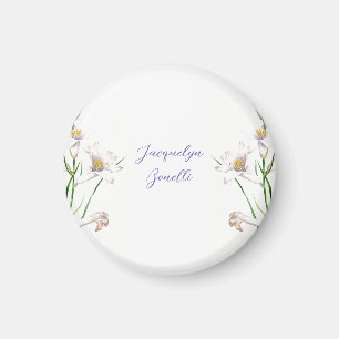 Floral Elegant Chic Niedliche Kalligrafie Name Magnet