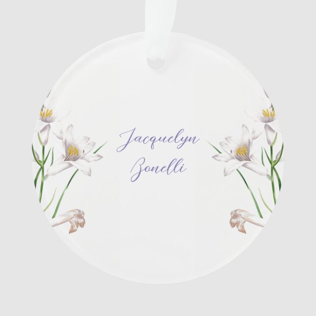 Floral Elegant Chic Niedliche Kalligrafie Name Ornament (Vorderseite)