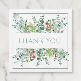 Floral Elegant Grüne Wasserfarbe Vielen Dank Geschenkanhänger