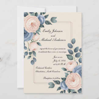 Floral Elegant Hochzeit Einladung