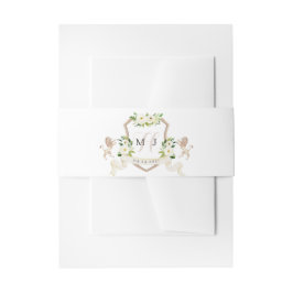 Floral Elegant Ivory Beige Wappen Lion Wedding Einladungsbanderole