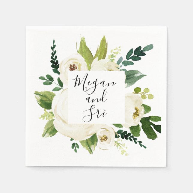 Floral Elegant Moderne Typografie Serviette (Vorderseite)