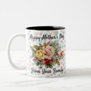 Floral Elegant Muttertagsdesign Zweifarbige Tasse