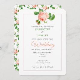 Floral Elegant Roses Vintage Hochzeit Einladung