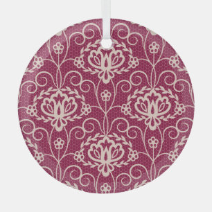 Floral Elegant: Rotlichtmuster Ornament Aus Glas
